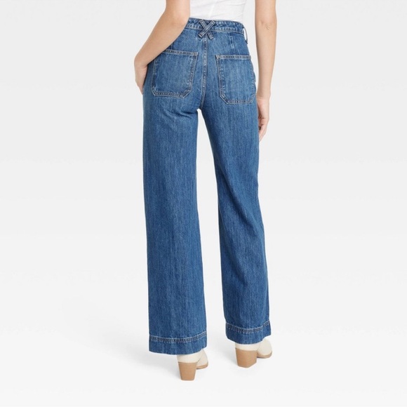 Women's High-Rise Wide Leg Jeans - Universal Thread Medium Wash - Picture 3 of 8